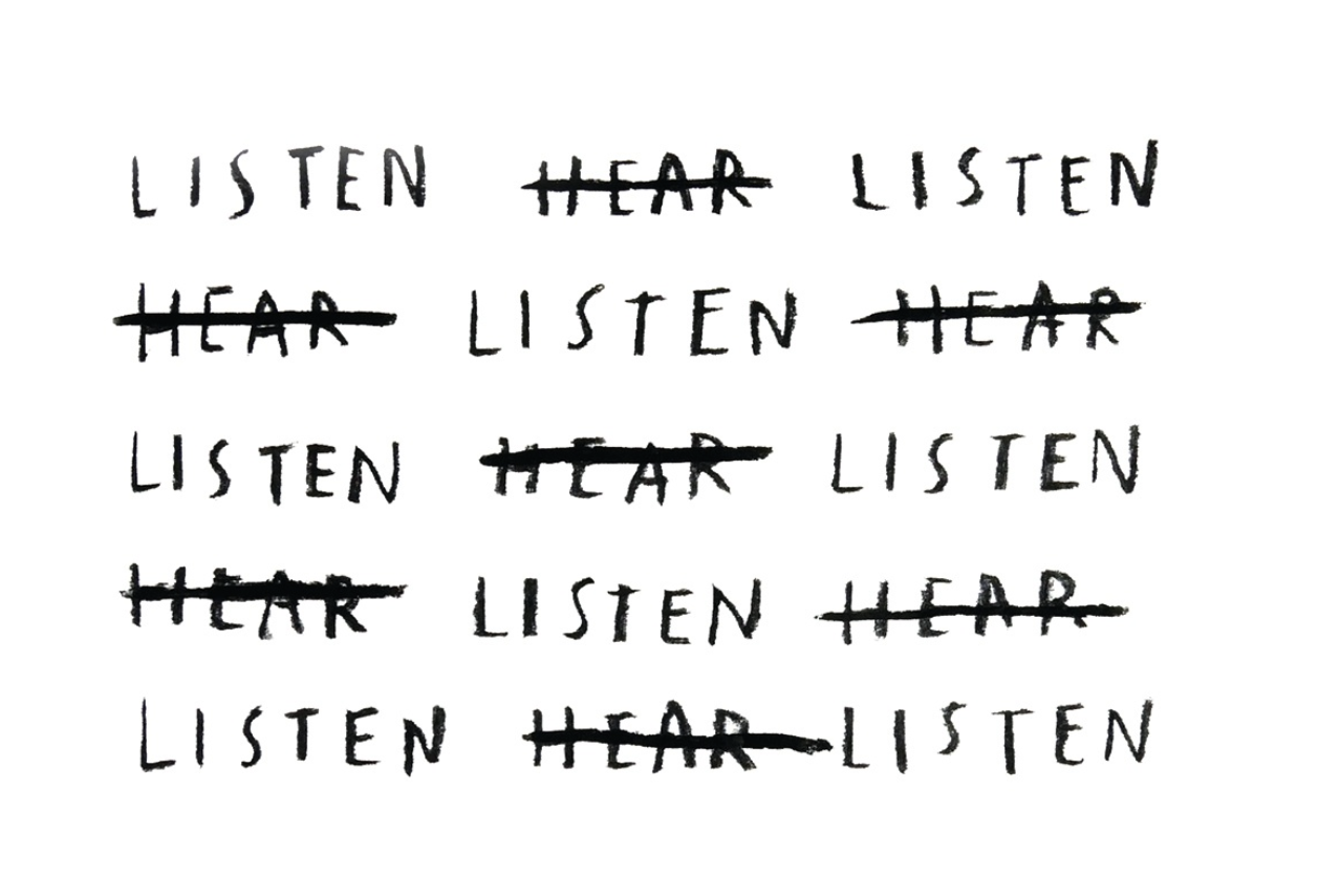 Christine Sun Kim's Listen or Hear postcard image